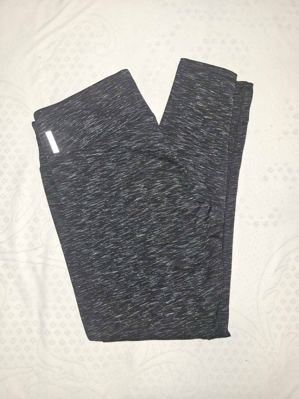 RBX Active Space Dye Heather Gray Athletic Leggings Gray Large
